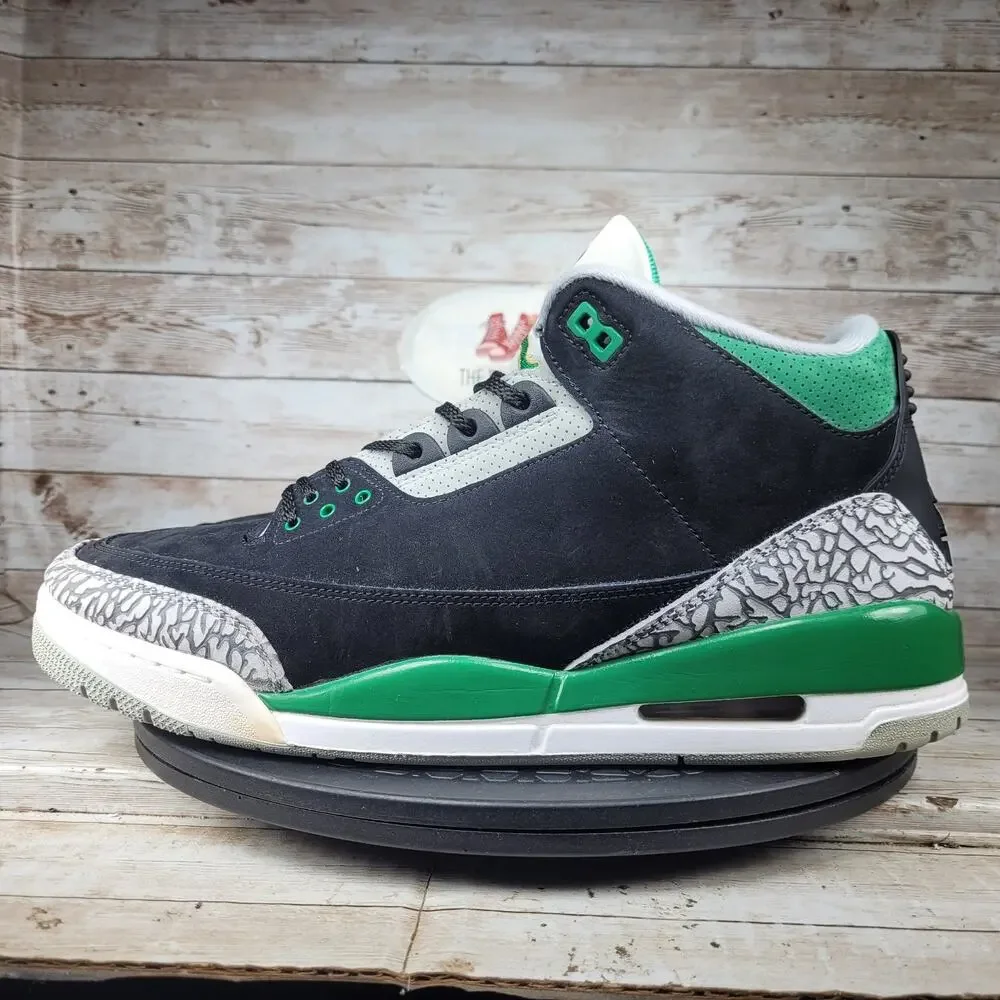 Jordan 3 Retro Men Size 13 Mid Pine Green Athletic Basketball Shoes